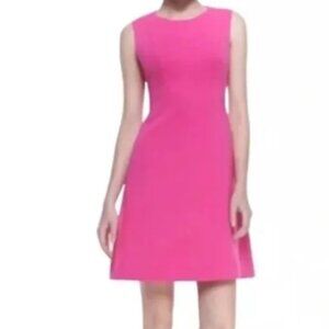 Kate Spade “Sicily” Pink A-Line Crepe Dress 14  Full Zip Back SEE PICS